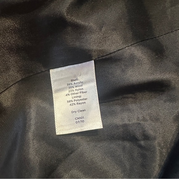 Talbots black and white tweed double breasted jacket blazer - Picture 9 of 9